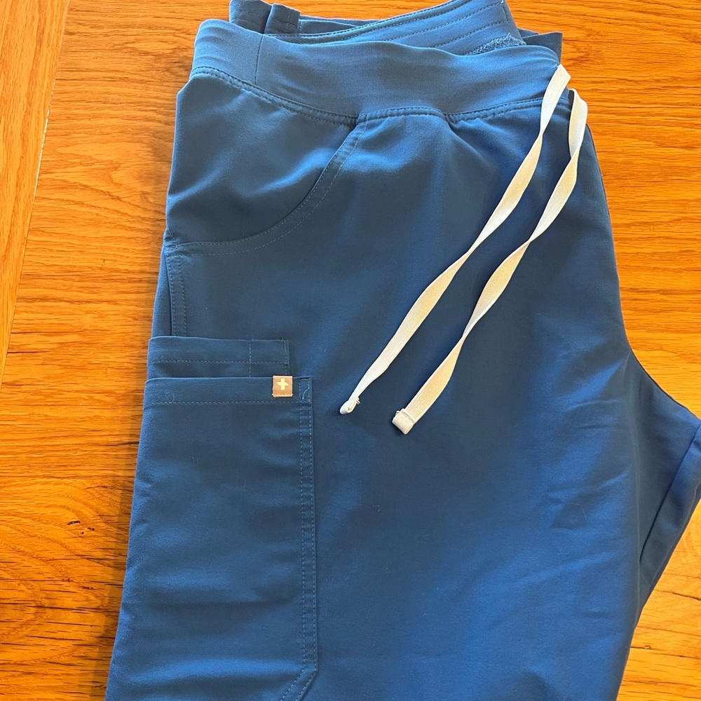 Figs royal blue Kade cargo scrub pants